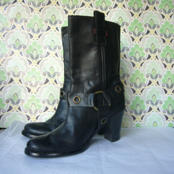Tommy Hilfiger Black Motorcycle Boot - Size 7 EUC - Picture 3 of 8